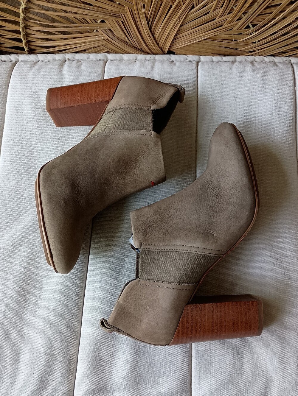 Ellen Degeneres Women's Taupe Suede Slip-On Ankle Boot_8M